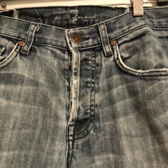7 For All Mankind Jeans Blue Crop Dojo Size 28 #181 - Picture 7 of 7